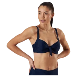 Twisted Solid Unique Wire Bra Blue