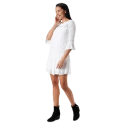 Tyra 3/4 Flare Short Dress Wvn White