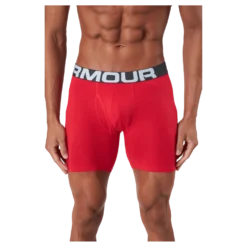 Ua Charged Cotton 6in 3 Pack Red