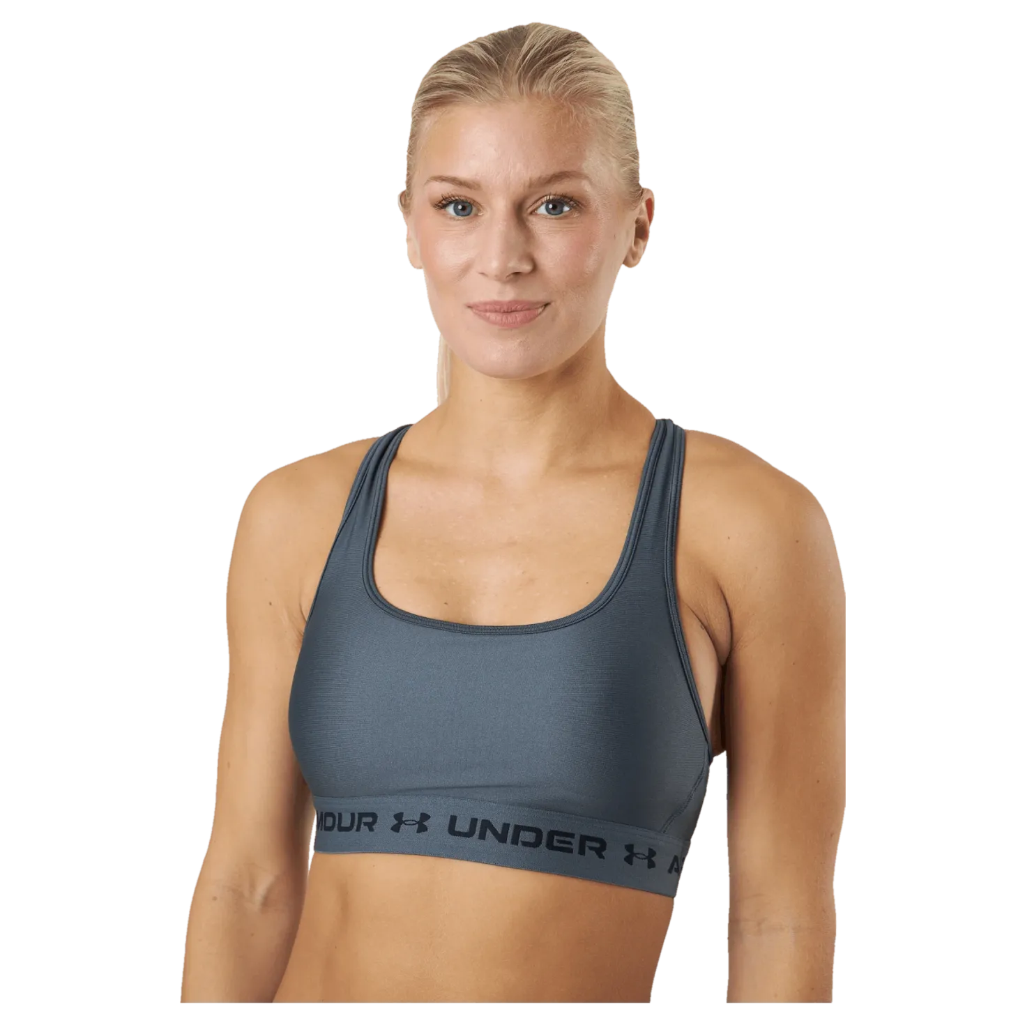 Ua Crossback Mid Bra Pitch Gray
