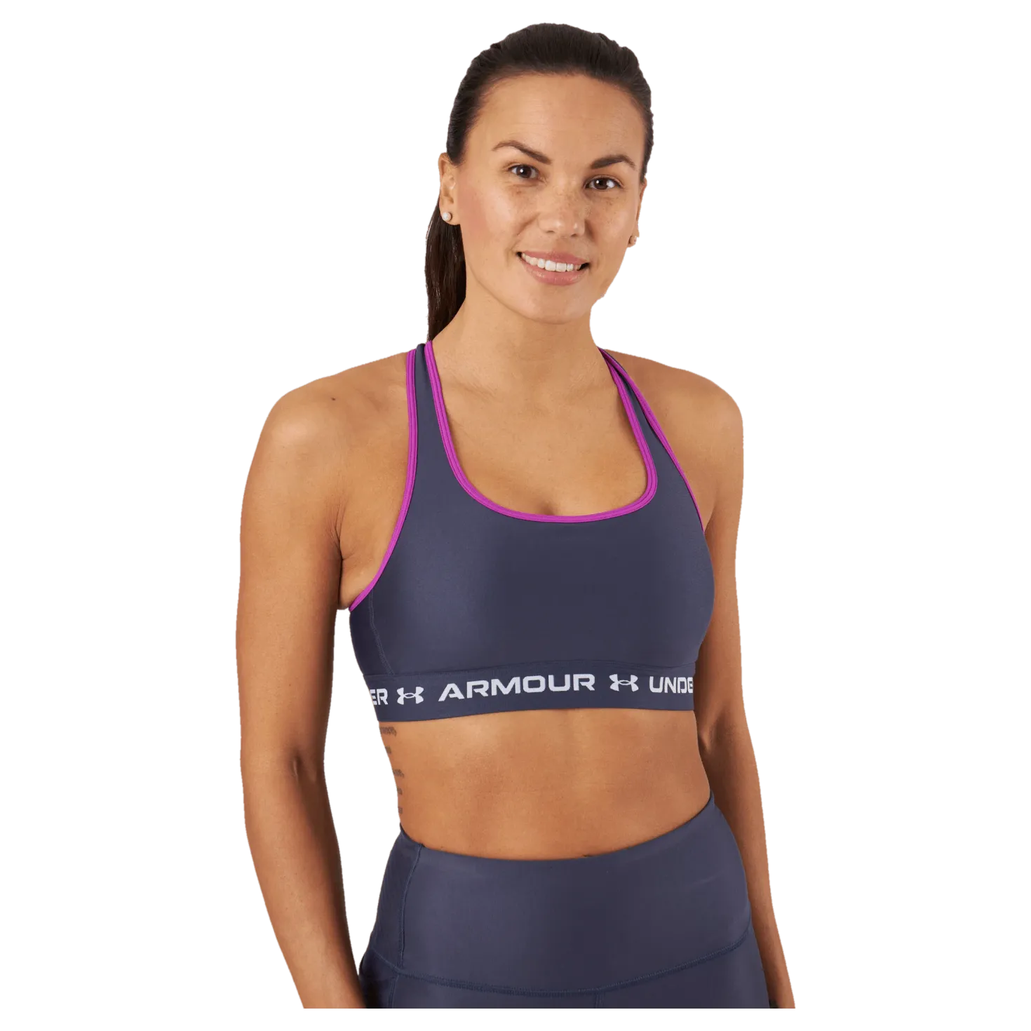 Ua Crossback Mid Bra Tempered Steel