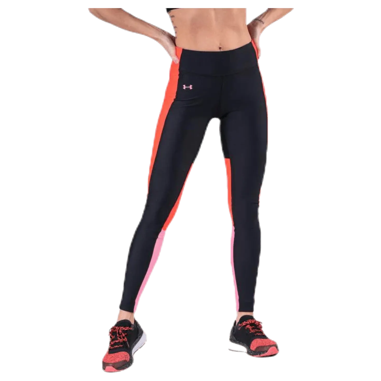 UA HG Armour Perforation Inset Leggings Black