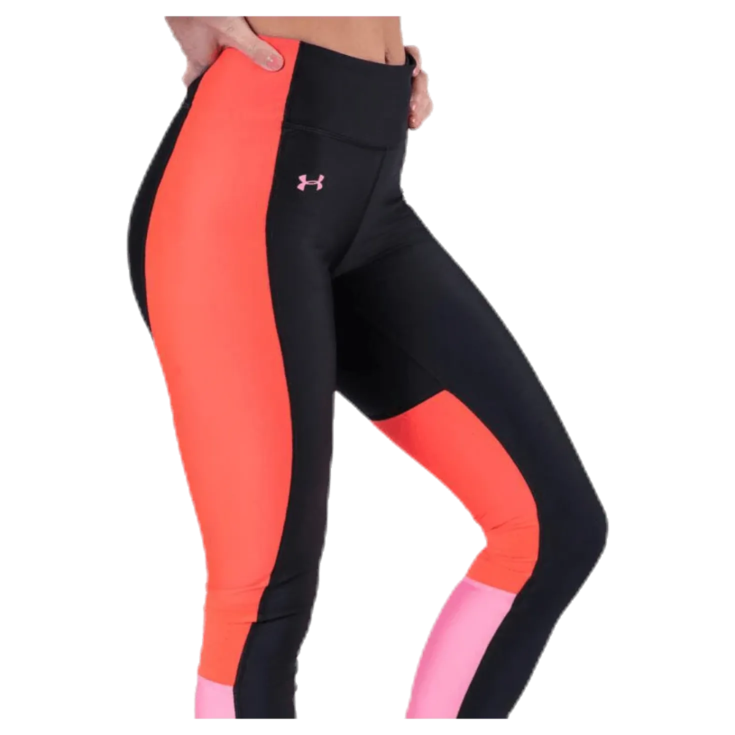 UA HG Armour Perforation Inset Leggings Black