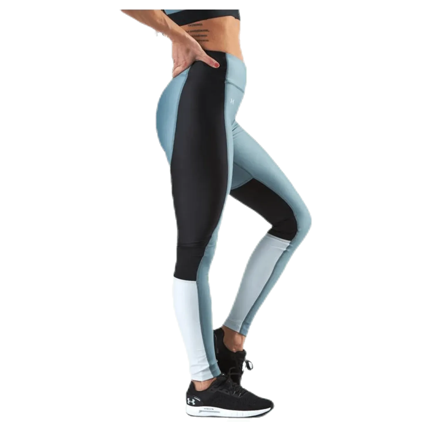 UA HG Armour Perforation Inset Leggings Turquoise