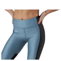 UA HG Armour Perforation Inset Leggings Turquoise