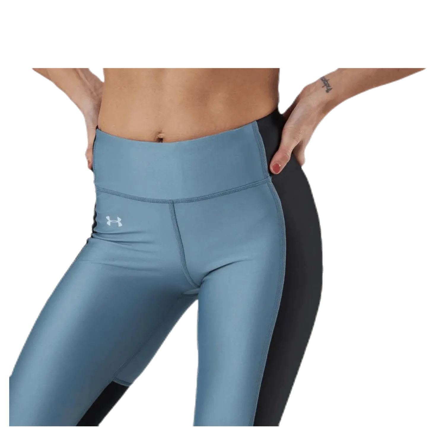 UA HG Armour Perforation Inset Leggings Turquoise