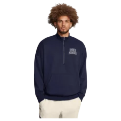 Ua Icon Hwt Terry Os 1/2 Zip Midnight Navy