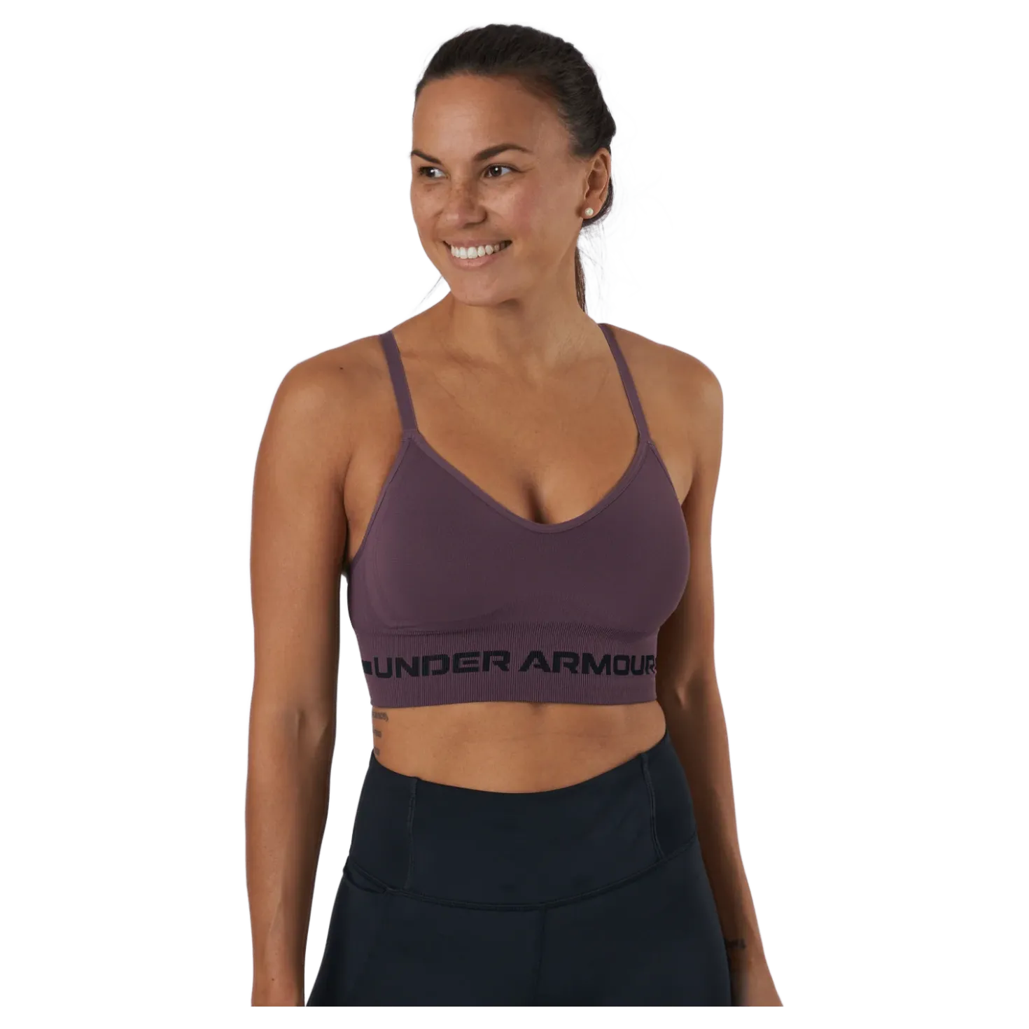 Ua Seamless Low Long Bra Ash Plum