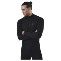 Ubbe Long Sleeve with Zip 100% Merino Wool Black