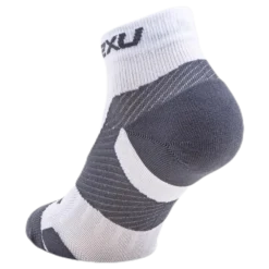 Vectr LightCush 1/4 Crew Sock White/Grey