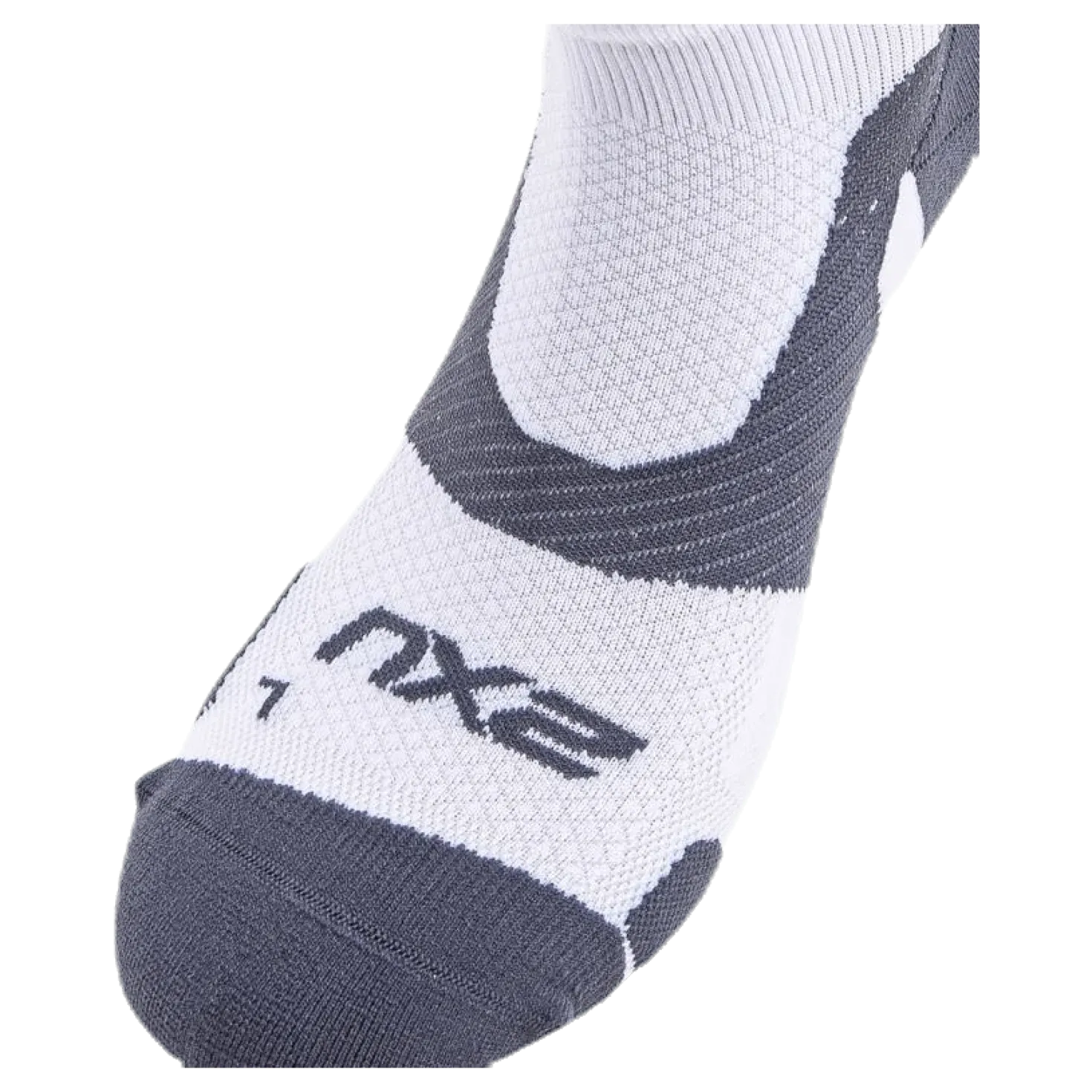 Vectr LightCush 1/4 Crew Sock White/Grey