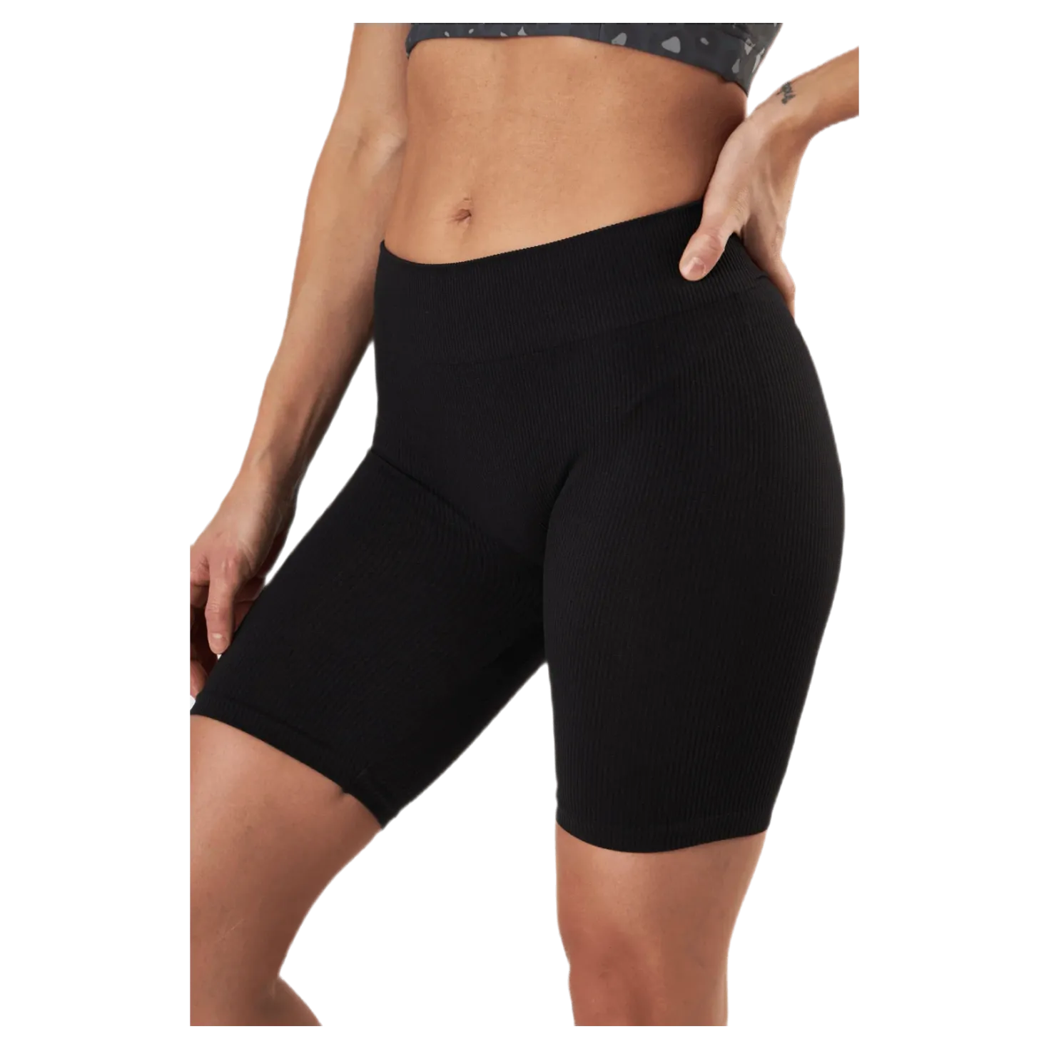 Vicky Rib Seamless Shorts Black