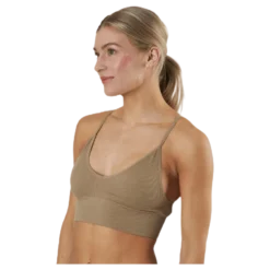 Vicky Rib Seamless V-neck Top Beige