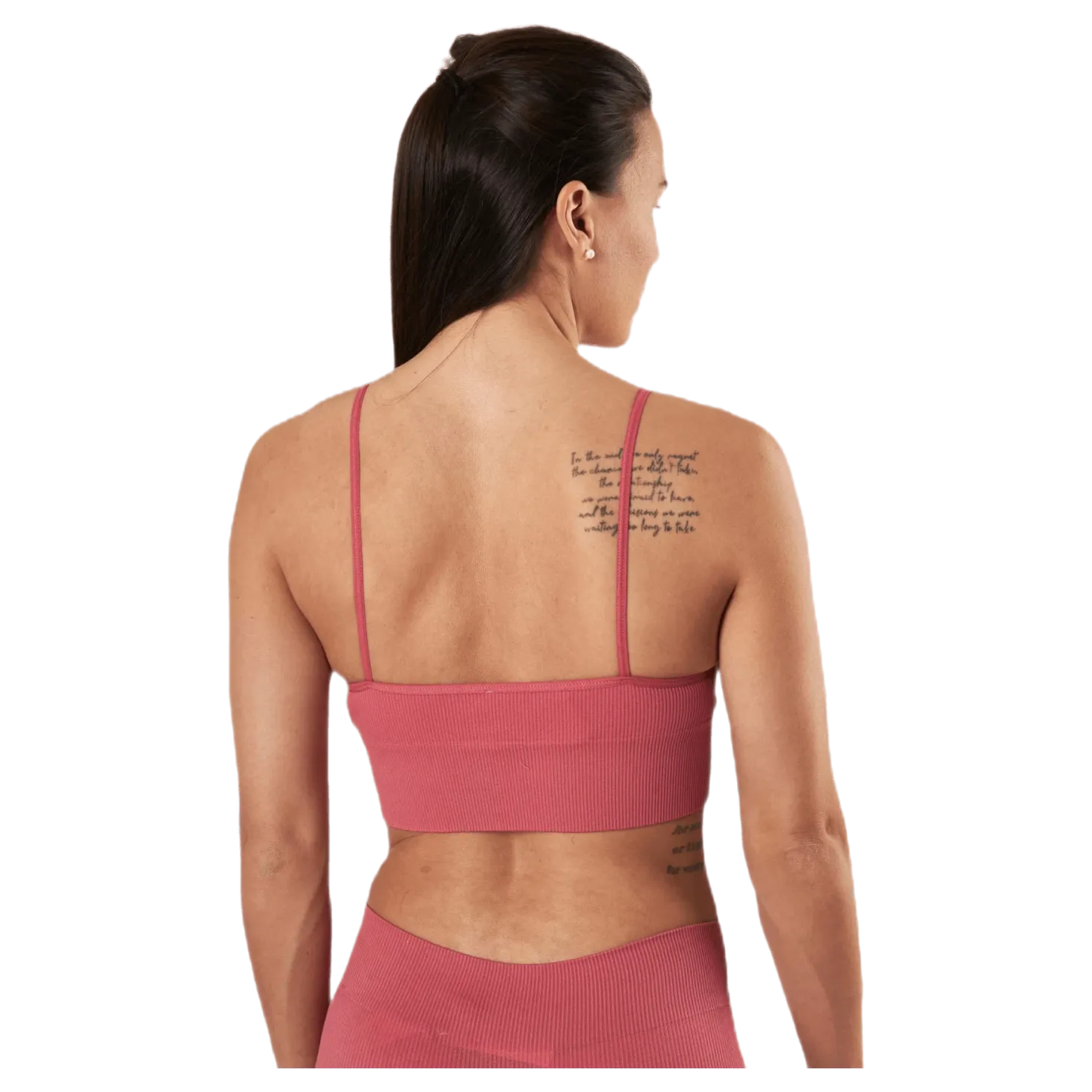 Vicky Rib Seamless V-neck Top Pink