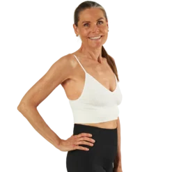 Vicky Rib Seamless V-Neck Top White