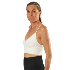 Vicky Rib Seamless V-Neck Top White