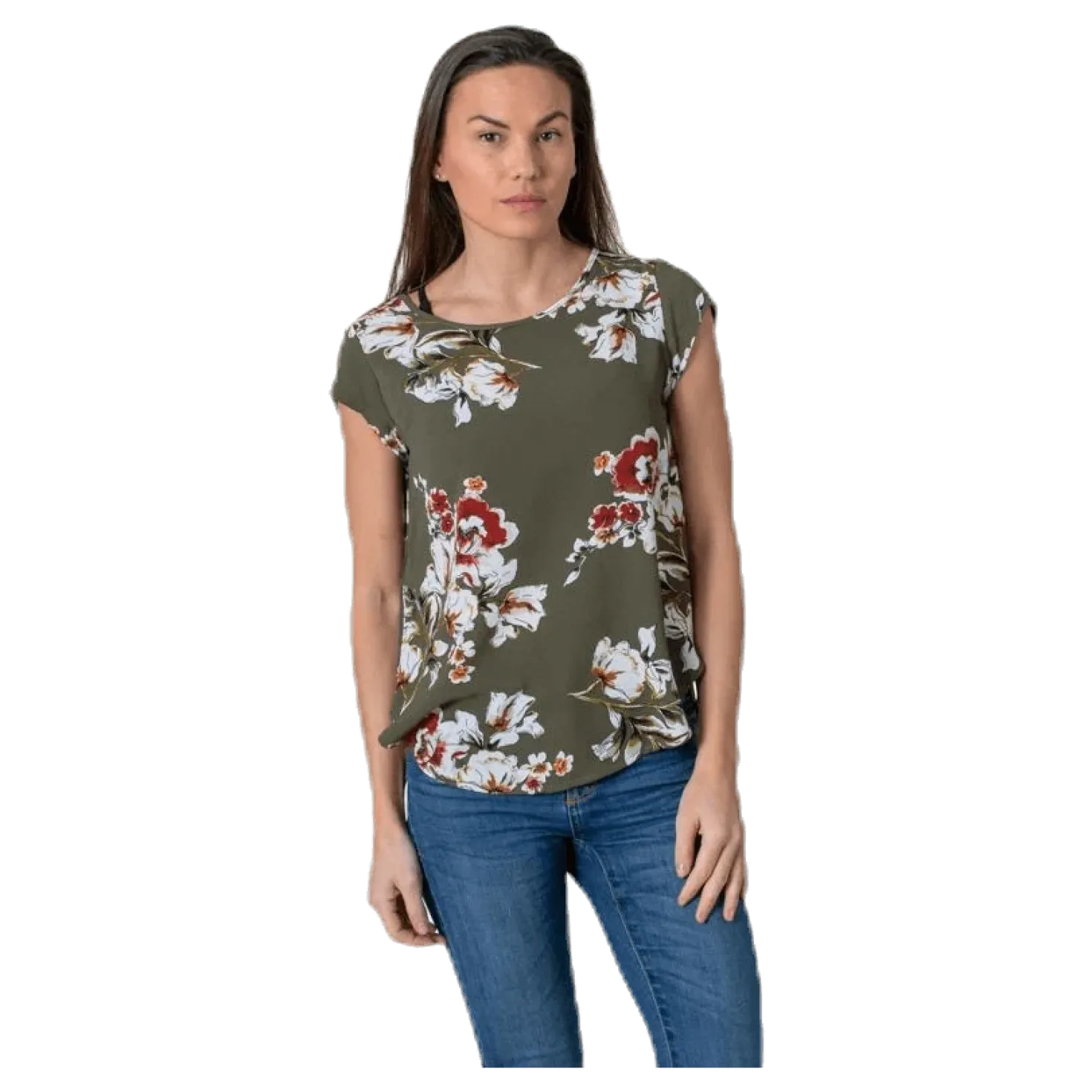 Vic Ss Aop Top Wvn Black