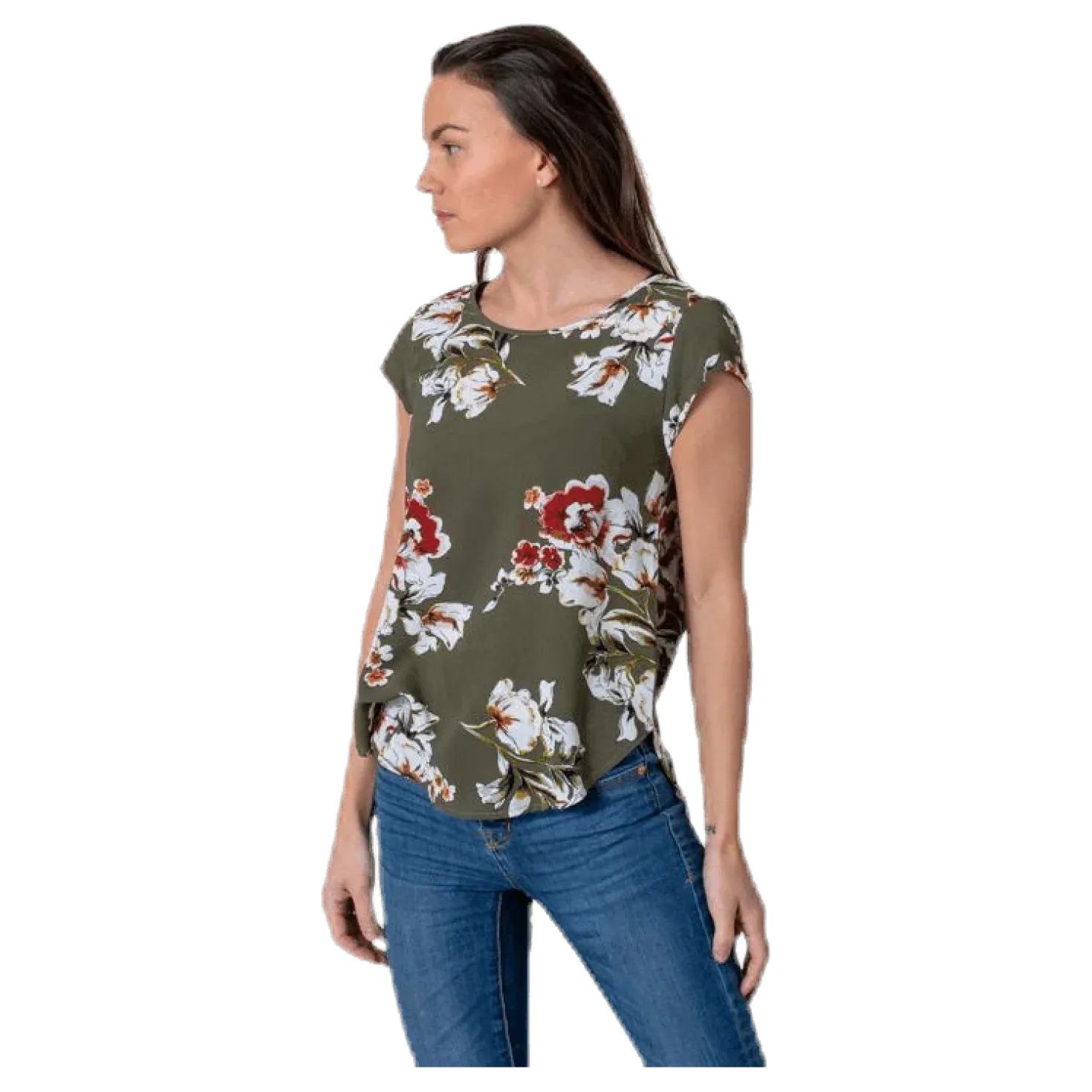 Vic Ss Aop Top Wvn Black