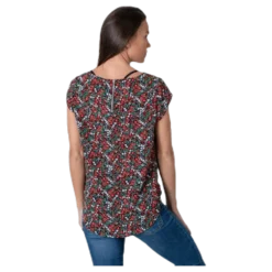 Vic Ss Aop Top Wvn Black