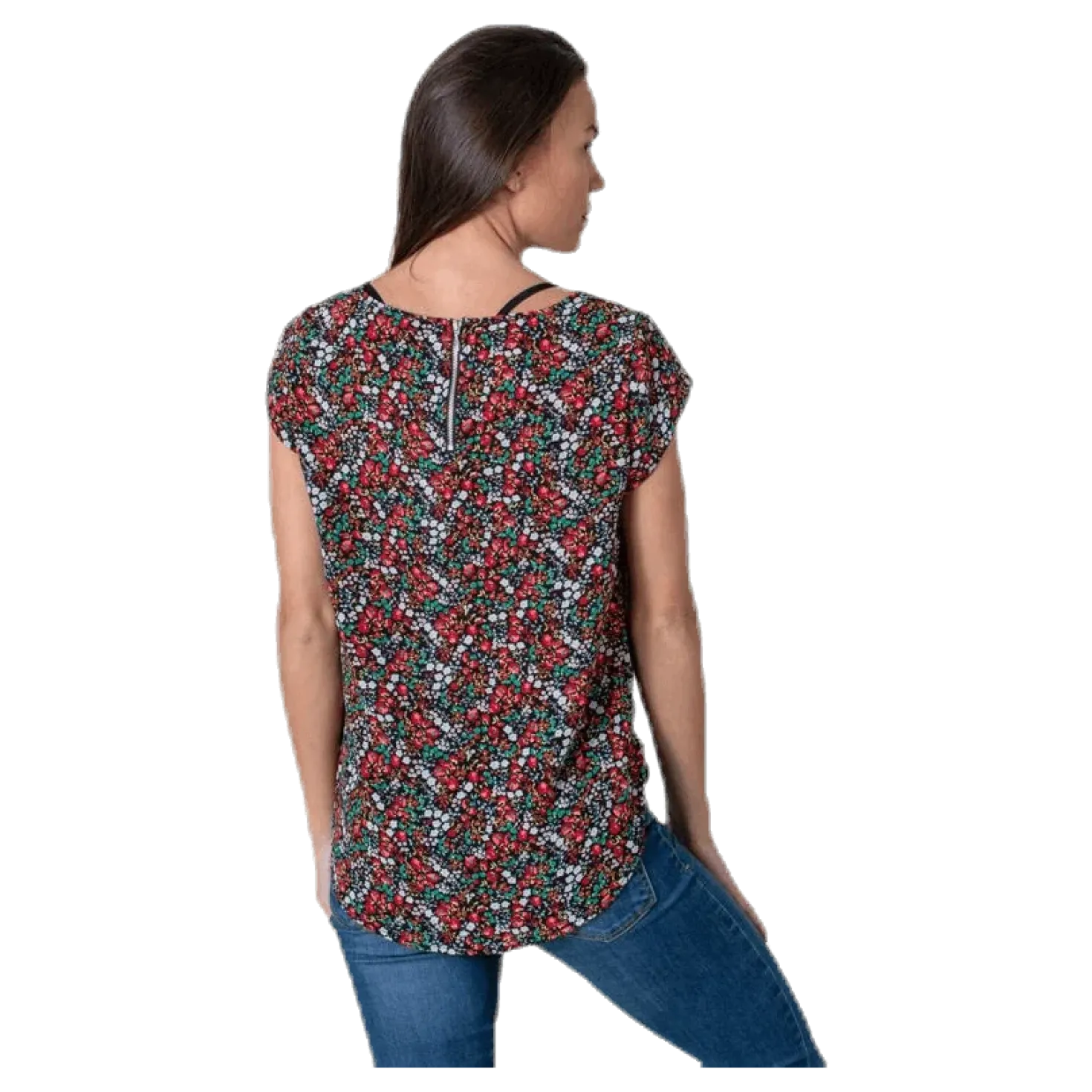 Vic Ss Aop Top Wvn Black