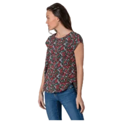 Vic Ss Aop Top Wvn Black