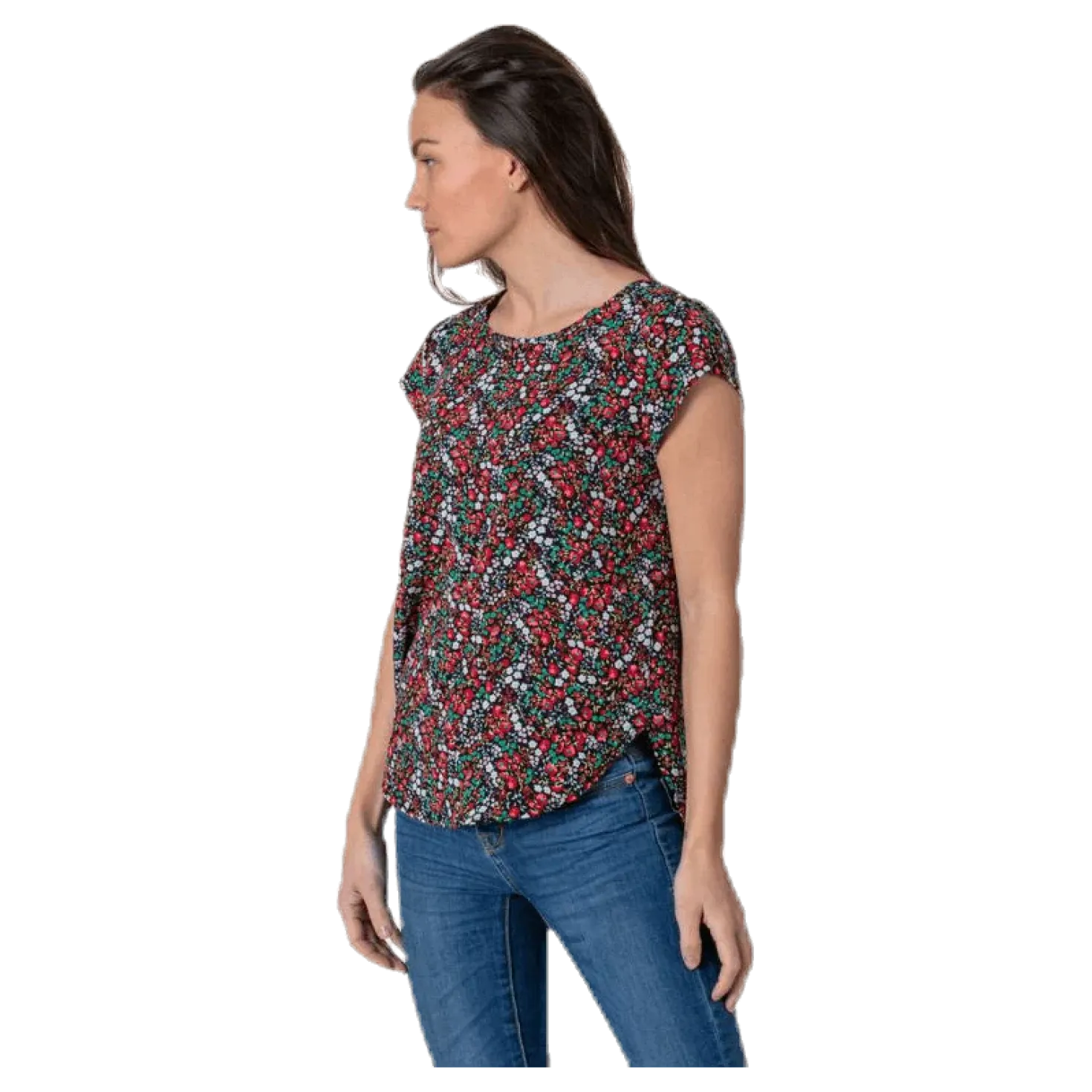 Vic Ss Aop Top Wvn Black