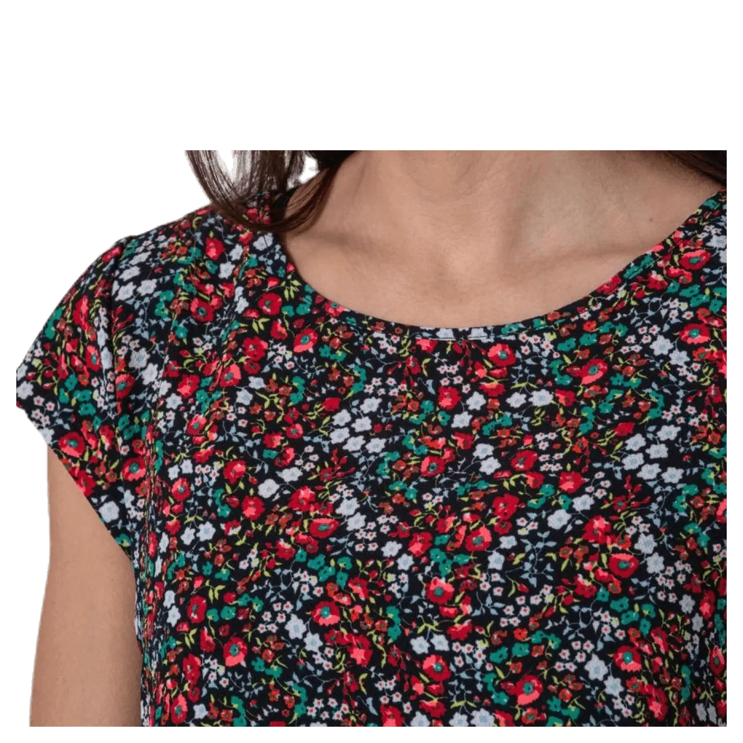 Vic Ss Aop Top Wvn Black