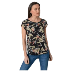 Vic Ss Aop Top Wvn Black