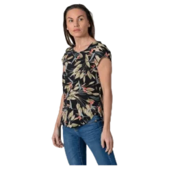 Vic Ss Aop Top Wvn Black