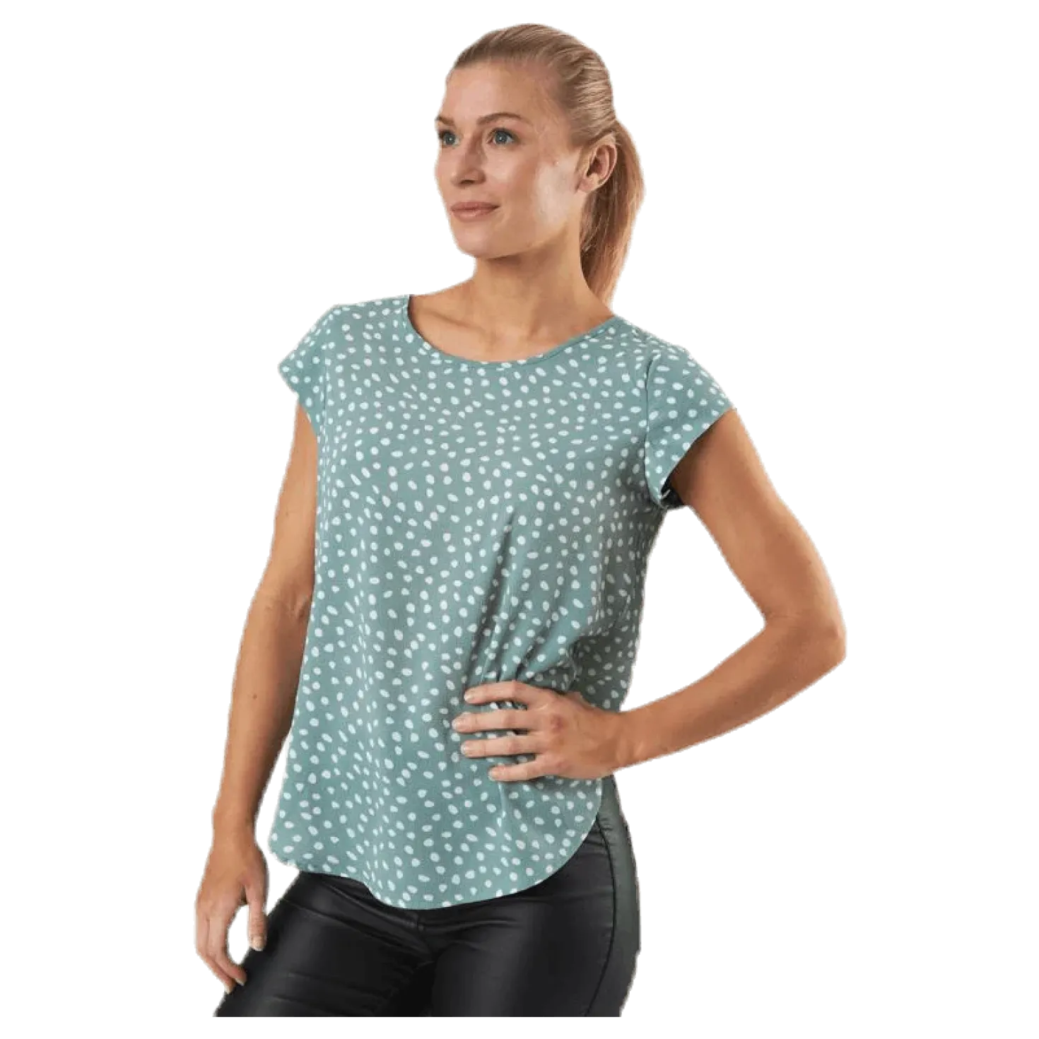 Vic Ss Aop Top Wvn Green