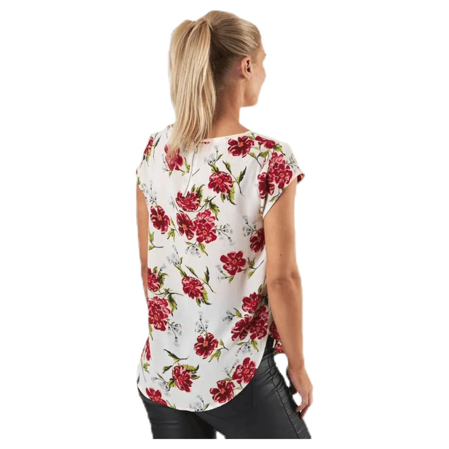 Vic Ss Aop Top Wvn Pink