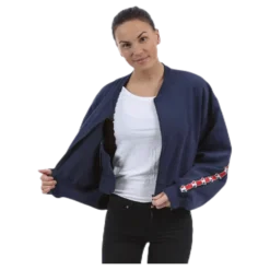 Violet Zip Sweat Blue