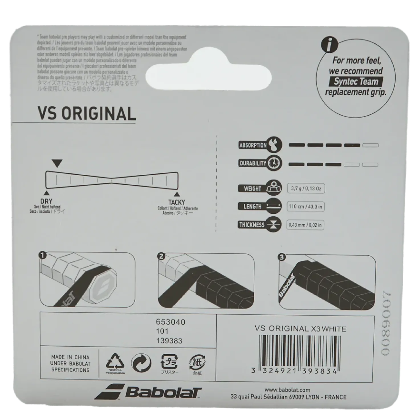 VS Grip Orginal 3-Pack white