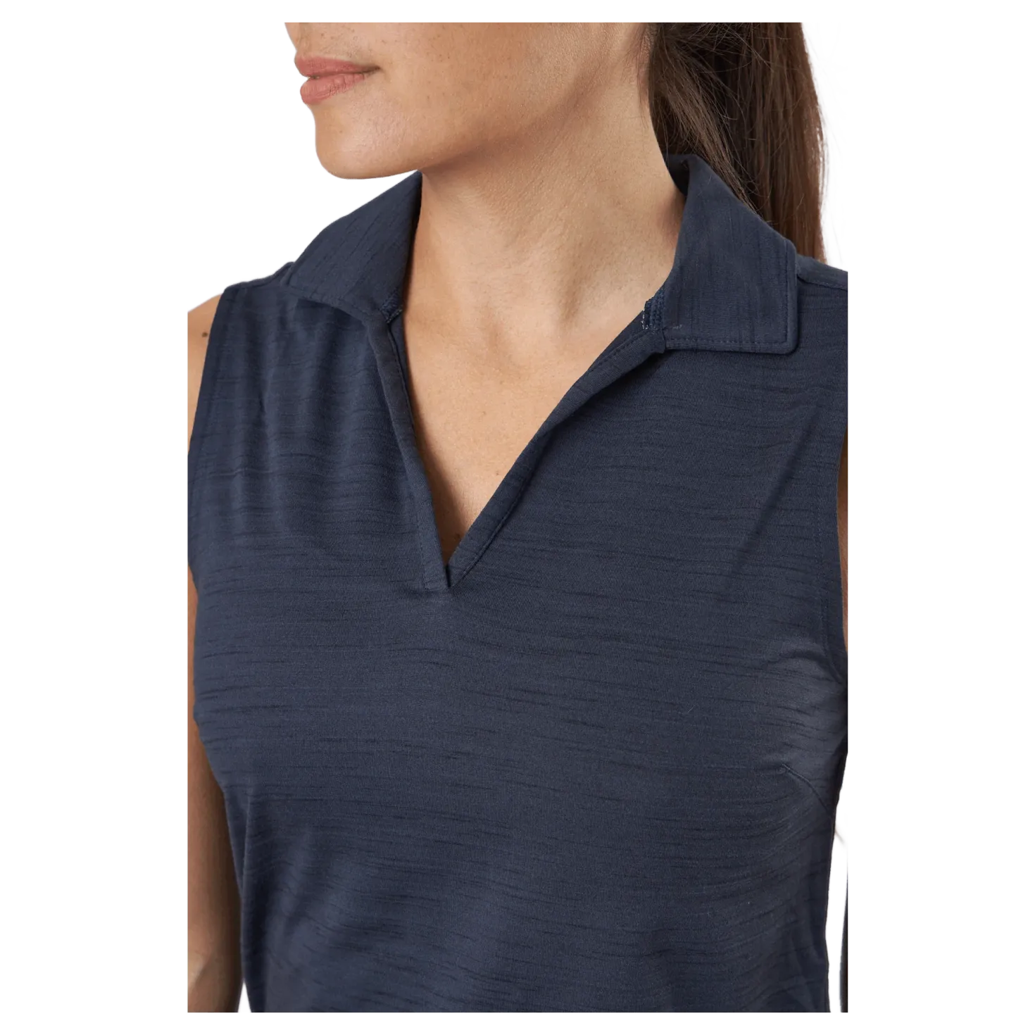 W Cloudspun Coast Sl Polo Navy Blazer Heather