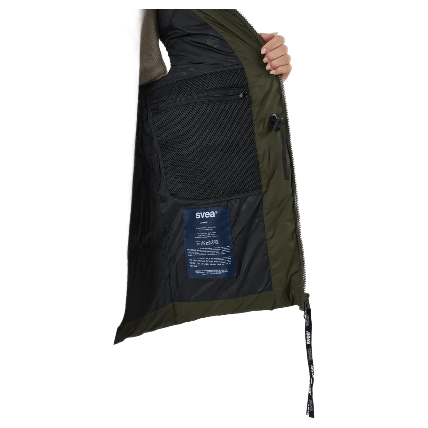 W. Generous Hip Length Vest Dark Army