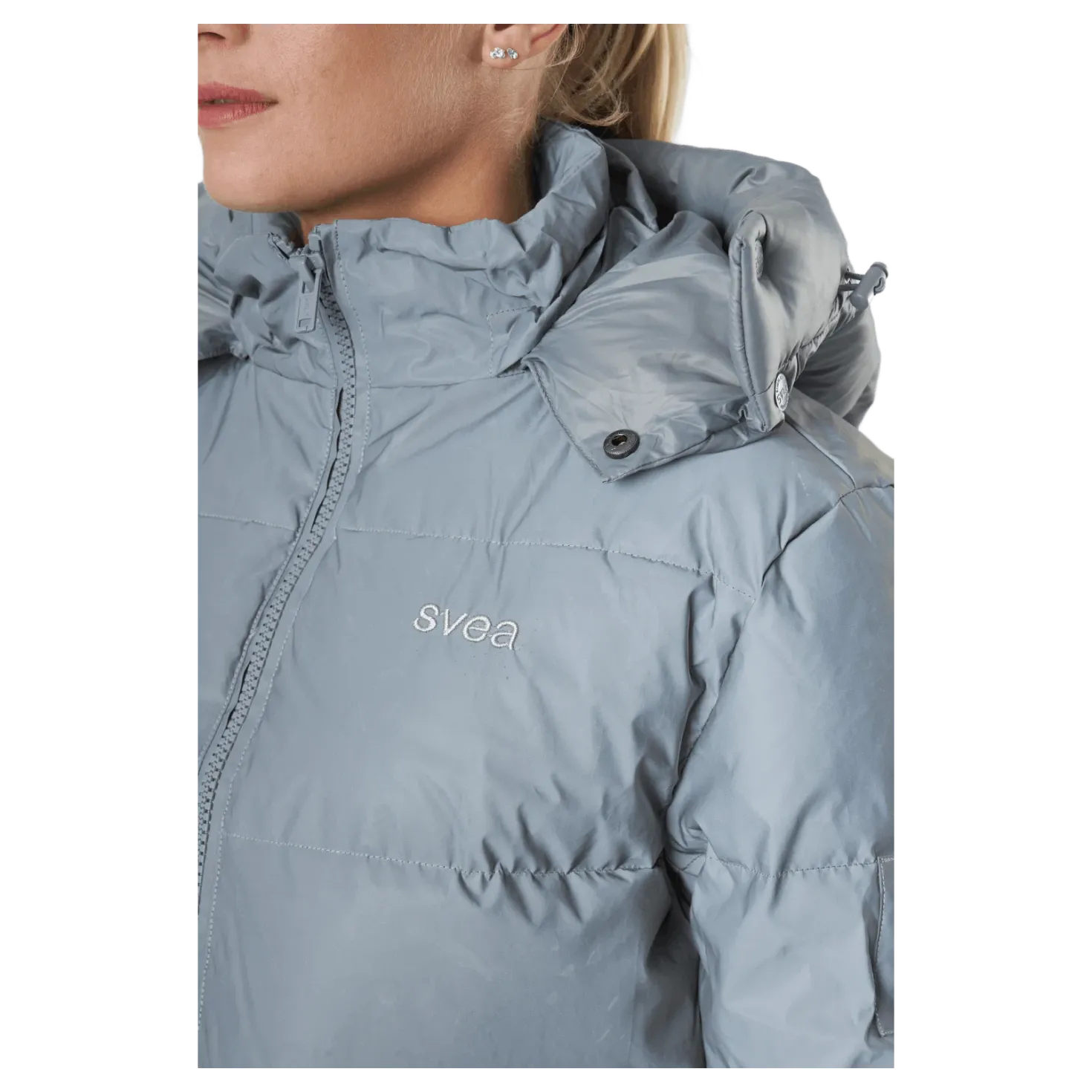W. Hooded Reflective Puffer Ja Silver