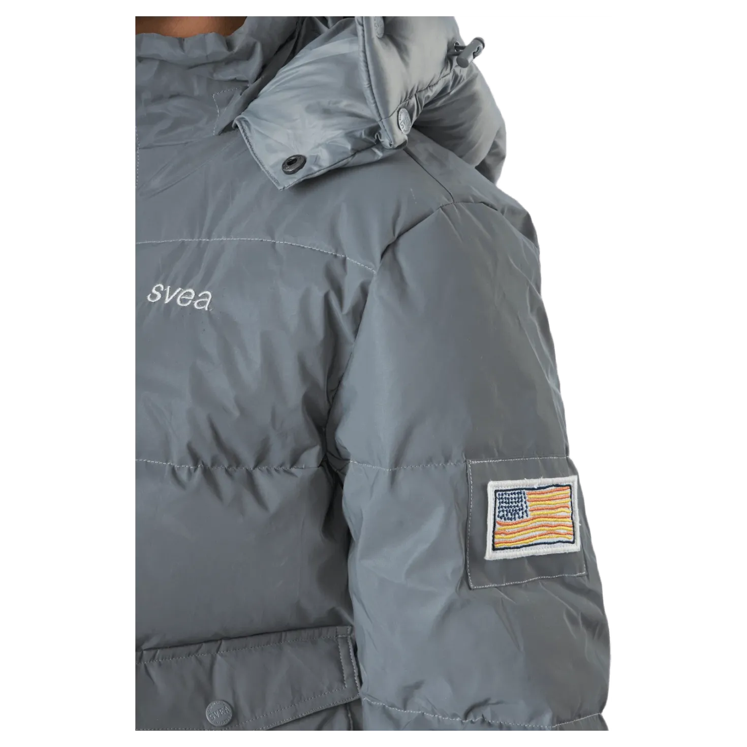 W. Hooded Reflective Puffer Ja Silver