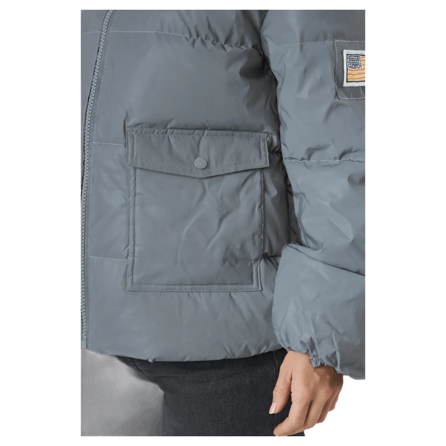 W. Hooded Reflective Puffer Ja Silver