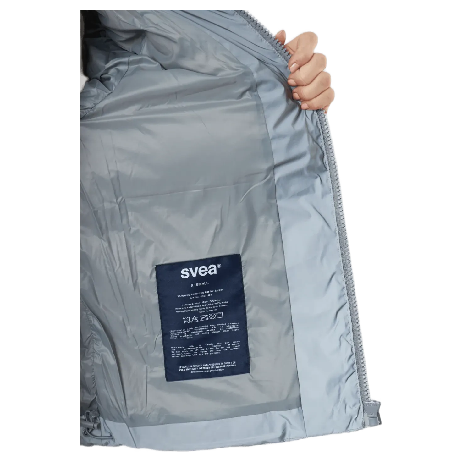 W. Hooded Reflective Puffer Ja Silver