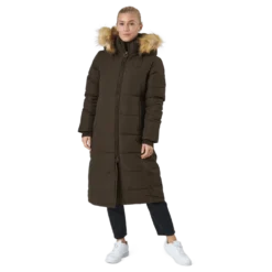 W. Long Slim Padded Parka Brownie Bit