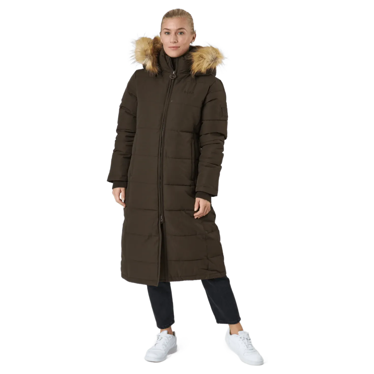 W. Long Slim Padded Parka Brownie Bit
