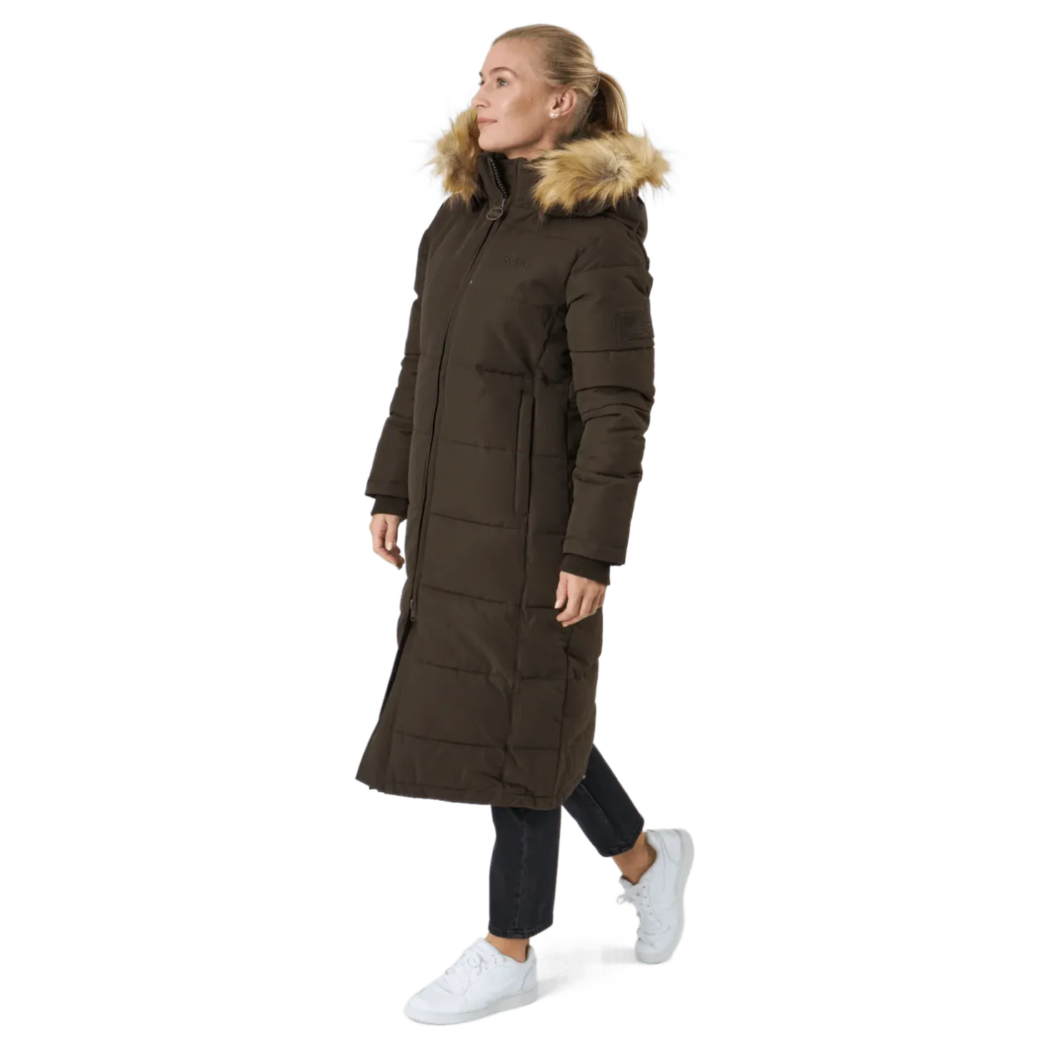 W. Long Slim Padded Parka Brownie Bit