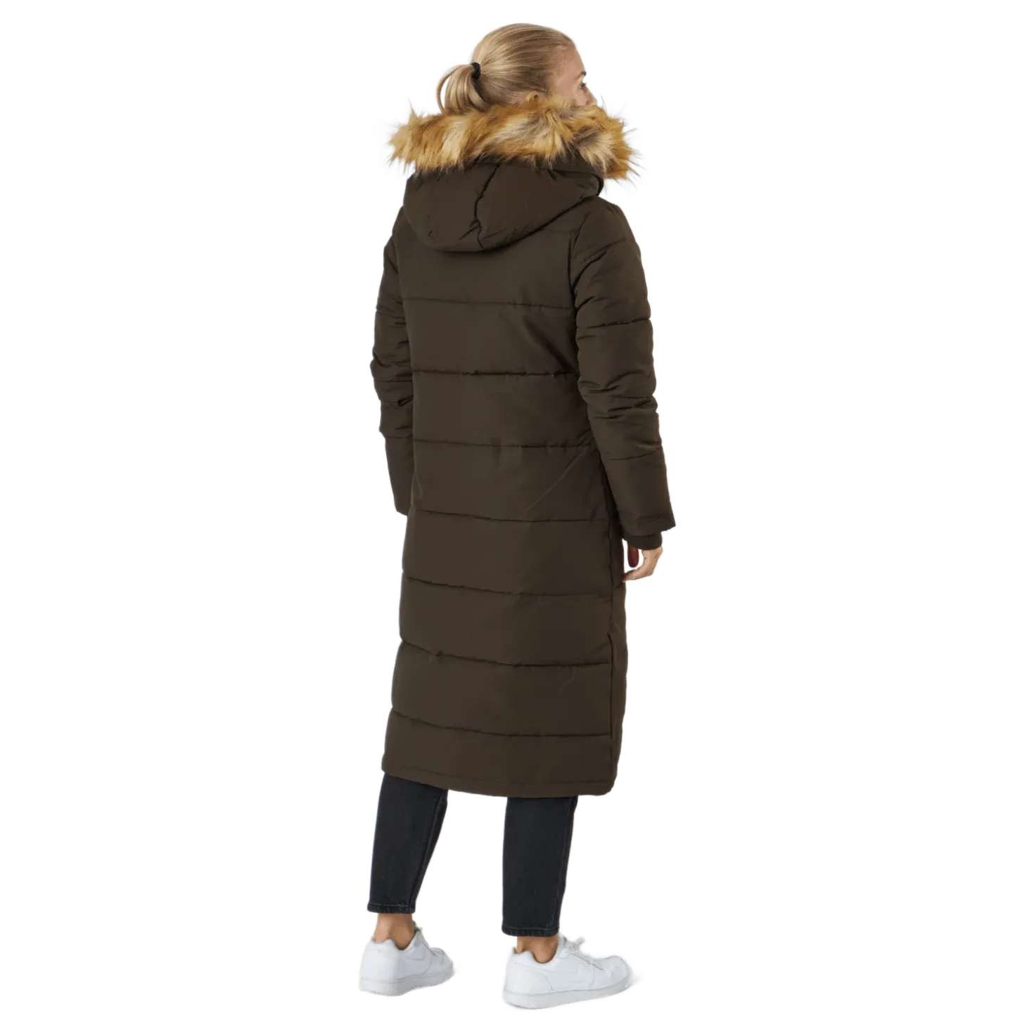 W. Long Slim Padded Parka Brownie Bit