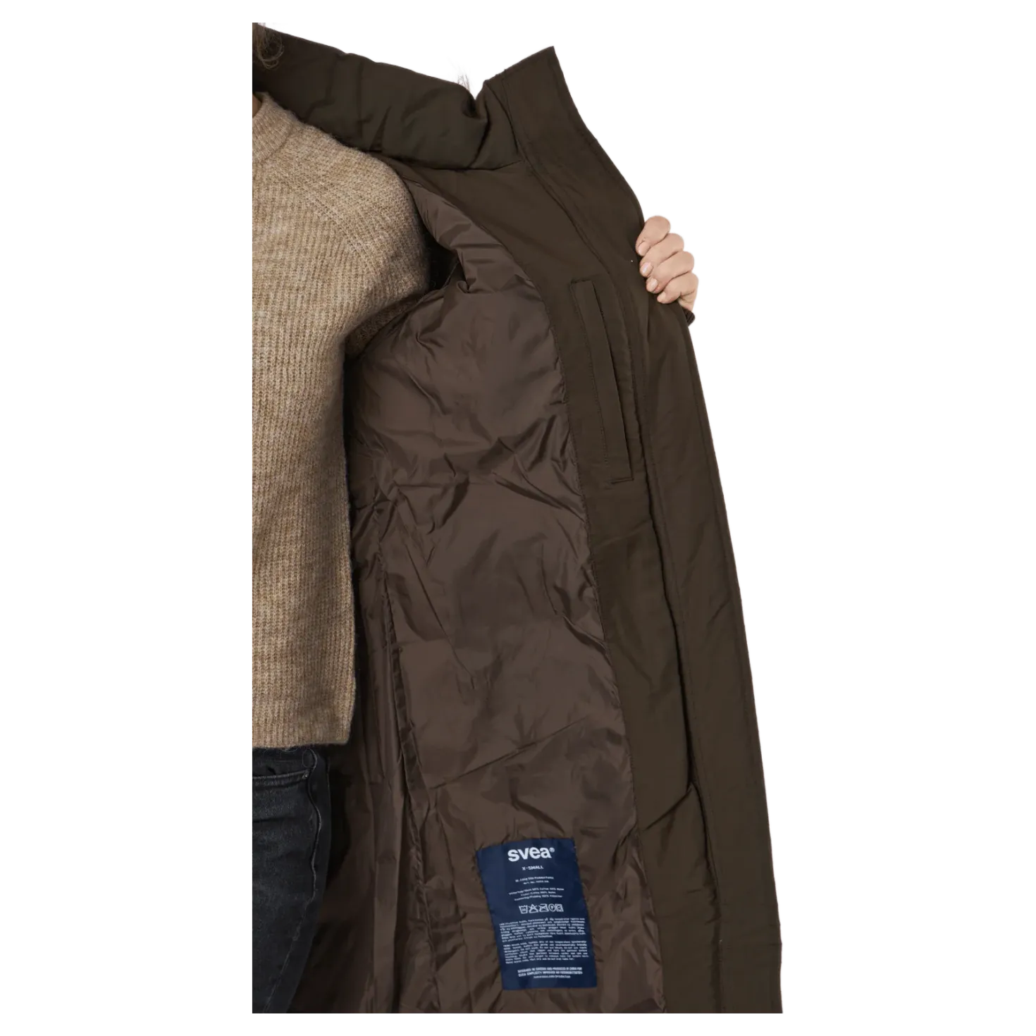 W. Long Slim Padded Parka Brownie Bit