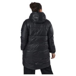 W. Mid Length Shiny Jacket Black