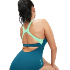 Womens Flex Band Swimsuit With Blue/green