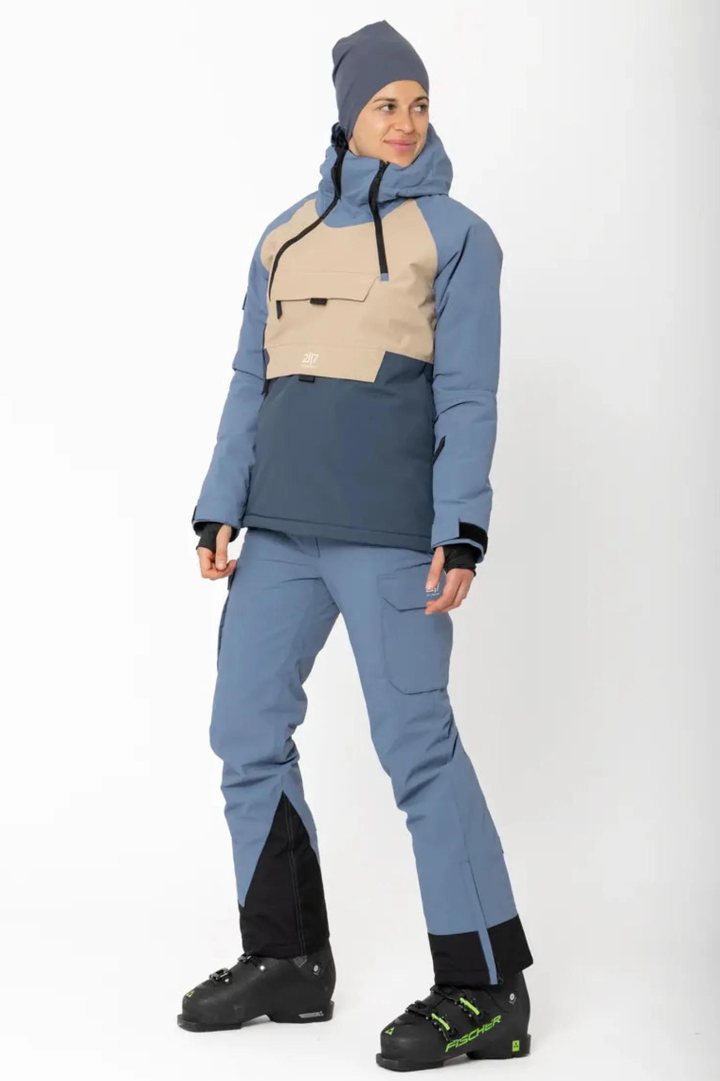 Women’S Light Padded Ski Jacket Nelkerim Dusty Blue