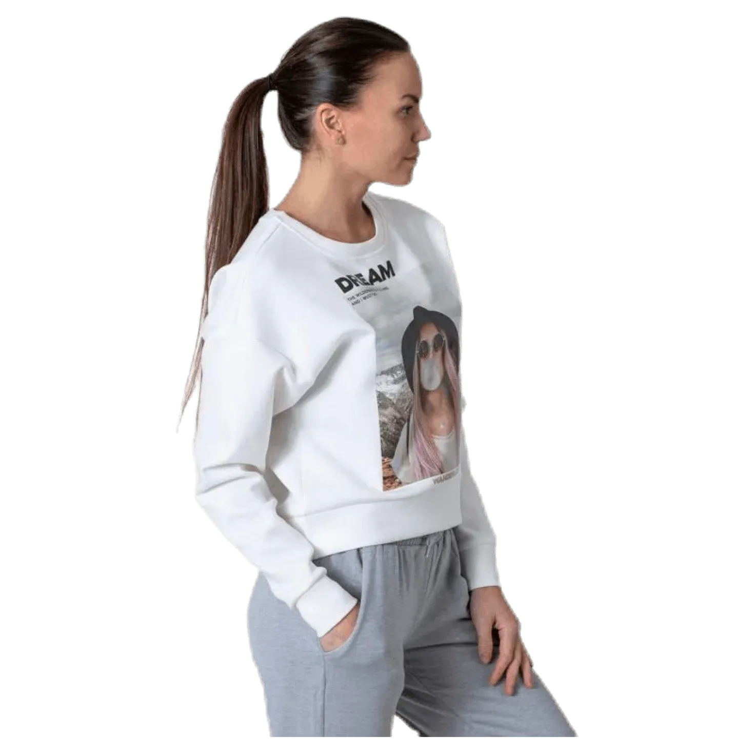 Ziggy L/S O-Neck Box Swt White