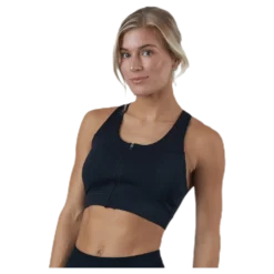 Zip Sports Bra Black