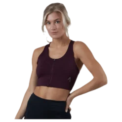 Zip Sports Bra Red